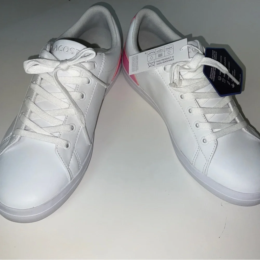 NIB Women’s Lacoste Lerond Sneakers White & Pink Size 6 - Picture 6 of 6